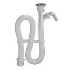 30125-АС Гофросифон 1 1/2"*40 белый (отвод, длина 1575мм, переходник на 50мм), ОРИО (20)