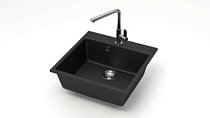 Мойка МАТОВАЯ 8/D2 (ЧЁРН ЯНТАРЬ) AQUADREAM, прямоуг, 425х500х195