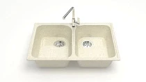 Z260 Q2 Мойка ГЛЯНЦЕВАЯ (БЕЖ) MARRBAXX, двухчашевая, 732х475х180  