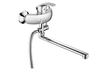 A2121 Смеситель ванно-душевой с гарнитуром (хром) лат, d40, Г-излив L270мм  FASHUN (10)