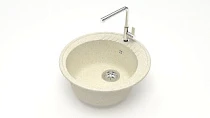 Мойка МАТОВАЯ 6/Q2 (БЕЖ) AQUADREAM, круглая, 515х213