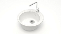 Мойка МАТОВАЯ 6/G31 (БЕЛАЯ) AQUADREAM, круглая, 515х213