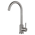 A54009-А Смеситель для кухни (сатин) нерж, d35, С-излив H=262мм, гайка  FASHUN (10)