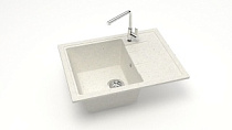 Мойка МАТОВАЯ 150/Q7 (ХЛОПОК) AQUADREAM, прямоуг с крылом, 575х470х215