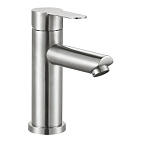 A51101 Смеситель для умывальника (сатин) нерж, d35, излив H=93мм, гайка FASHUN (10)