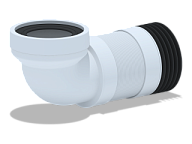 719KR Удлинитель гибкий для унитаза, угол 90*, короткий (280-550мм), АНИ пласт (15)