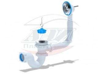150E Сифон для ванны 1 1/2" (выпуск, перелив), АНИ пласт (35)