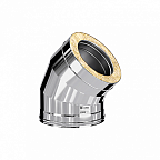 Сэндвич-колено 45* КРАФТ Стандарт-50 (316/0,8/304/0,5) d130х230