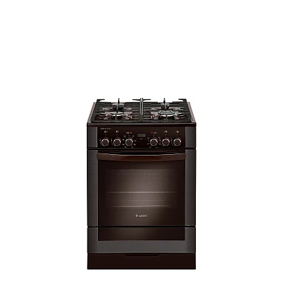 Газоэлектрич.плита GEFEST ПГЭ 6502-03 0245 (85х60х60) фасад коричневый с растровым рисунком