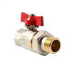 Кран шар лат 1/2 с американкой НИКЕЛЬ (VIEIR) VR204-01 (80/10)