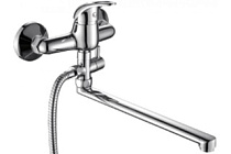 A2115 Смеситель ванно-душевой с гарнитуром (хром) лат, d35, Г-излив L270мм  FASHUN (10)