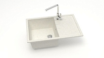 Мойка МАТОВАЯ 161/Q7 (ХЛОПОК) AQUADREAM, прямоуг с крылом, 750x505x218