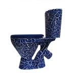 Унитаз-компакт "Элегант" синий КРАКЕЛЮР (косой, сиден., креплен. к полу, арм.) ROSA (г. Киров)