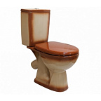 Унитаз-компакт "Уют" коричневый (косой, сиден., креплен. к полу, 2-х уров.арм.) ROSA (г. Киров)