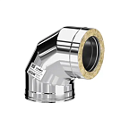 Сэндвич-колено 90* КРАФТ Стандарт-50 (316/0,8/304/0,5) d150х250