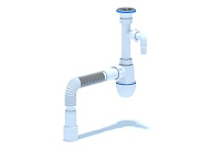 1315C Сифон для мойки 1 1/4"*40 (отвод для стир.маш., гибкая труба 40*40/50), АНИ пласт (30)