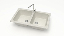 Мойка МАТОВАЯ 20/Q7 (ХЛОПОК) AQUADREAM, двухчашевая, 780х500х195