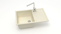 Мойка МАТОВАЯ 161/Q2 (БЕЖ) AQUADREAM, прямоуг с крылом, 750x505x218