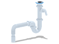 1005D Сифон для мойки 1 1/2"*40 прямоточный (отвод для стир.маш., гибк. труба 40/40), АНИ пласт (30)