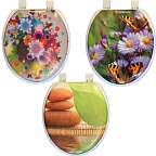 Сиденье Океан мягкое в ассорт. (бел.,голуб.,крем.,роз.,салат.) с рисунком