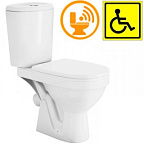 Унитаз-компакт "ДОН" белый(косой,сиден.,антивсплеск,креплен. к полу, 2-х уровн.арм.) ROSA (г. Киров)