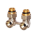 Узел нижн. подкл.радиаторов 1/2" нар х 3/4" нар угловой (H-образный)