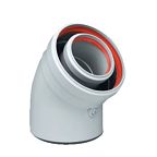 Колено коаксиальное 45* 60/100 (папа/мама)