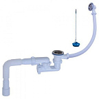 80089-АН Сифон д/ванн 1 1/2*40 плоский (нерж.чашка, гибкая труба 40/50), ОРИО (28)