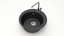 Мойка МАТОВАЯ 30/Q4 (ЧЁРН) AQUADREAM, круглая, 475х180