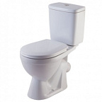 Унитаз-компакт "Лира" белый (косой, сиден., креплен. к полу, арм.) ROSA (г. Киров)