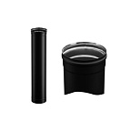 Дымоходная труба 1,0м (430/0,8 / эмаль / 600° ЧЁРНАЯ) ф150