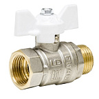 Кран шар. 1/2 г/ш бабочка (БЕЛАЯ ручка) Ду15 Ру40 LD Pride (30)