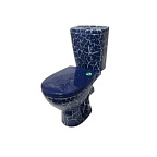 Унитаз-компакт "Соло" синий КРАКЕЛЮР (гориз, нижн, сид, 2кн.арм.) ROSA (г. Киров)