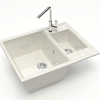 Z190 Q7 Мойка ГЛЯНЦЕВАЯ (ХЛОПОК) MARRBAXX, двухчашевая, 612х505х212  OFF  