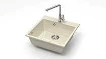 Z42 Q2 Мойка ГЛЯНЦЕВАЯ (БЕЖ) MARRBAXX, квадратная, 500х500х175