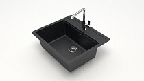 Мойка МАТОВАЯ 9/Q4 (ЧЁРН) AQUADREAM, прямоуг, 570х505х200