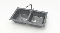 Z20 Q8 Мойка ГЛЯНЦЕВАЯ (ТЁМНО СЕРАЯ) MARRBAXX, двухчашевая, 780х500х195