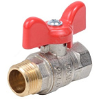 Кран шар. 1/2 г/ш бабочка Ду15 Ру40 Стандарт  Dist   OFF