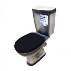 Унитаз-компакт "Уют" черный (косой, сиден., креплен. к полу, 2-х уров.арм.) ROSA (г. Киров)