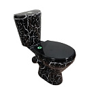 Унитаз-компакт "Соло" черный КРАКЕЛЮР (гориз, нижн, сид, 2кн.арм.) ROSA (г. Киров)