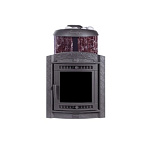 Печь банная "Атмосфера L" в ламелях "Россо Леванто" наборный рисунок