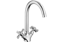 A4025 Смеситель для кухни (хром) лат, двухручковый, гайка  FASHUN (10)