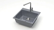 Z42 Q8 Мойка ГЛЯНЦЕВАЯ (ТЁМНО СЕРАЯ) MARRBAXX, квадратная, 500х500х175