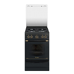 Газ.плита GEFEST ПГ 5100-02 0187 (85х50х58,5) цв.черный, ручки "античная бронза", стеклянная крышка