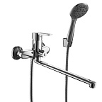 PD22073 Смеситель ванно-душевой с гарнитуром (хром) цинк.сплав, d35, излив L320мм  FASHUN (10)