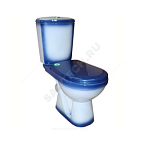 Унитаз-компакт "Комфорт" синий (косой, сиден., креплен. к полу, 2-х уровн.арм.) ROSA (г. Киров)
