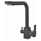 A4355-7 Смеситель для кухни (д/использ. с фильтром питьевой воды) (черный/хром) лат 2аэратора FASHUN