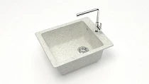 Мойка МАТОВАЯ 8/Q15 (БЕЛЫЙ ГРАНИТ) AQUADREAM, прямоуг, 425х500х195   OFF