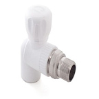 Вентиль для РАДИАТОРА  25х3/4 УГЛОВОЙ  БЕЛЫЙ РТП (40/10)