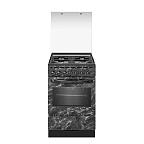 Газоэлектрич.плита GEFEST ПГЭ 5302-03 0053 (85х50х58,5) фасад с рисун.черн мрамор, крышка стеклянная